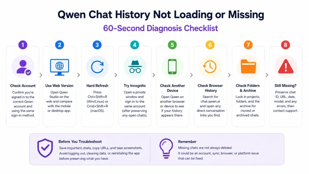 Qwen Chat History Quick Diagnosis